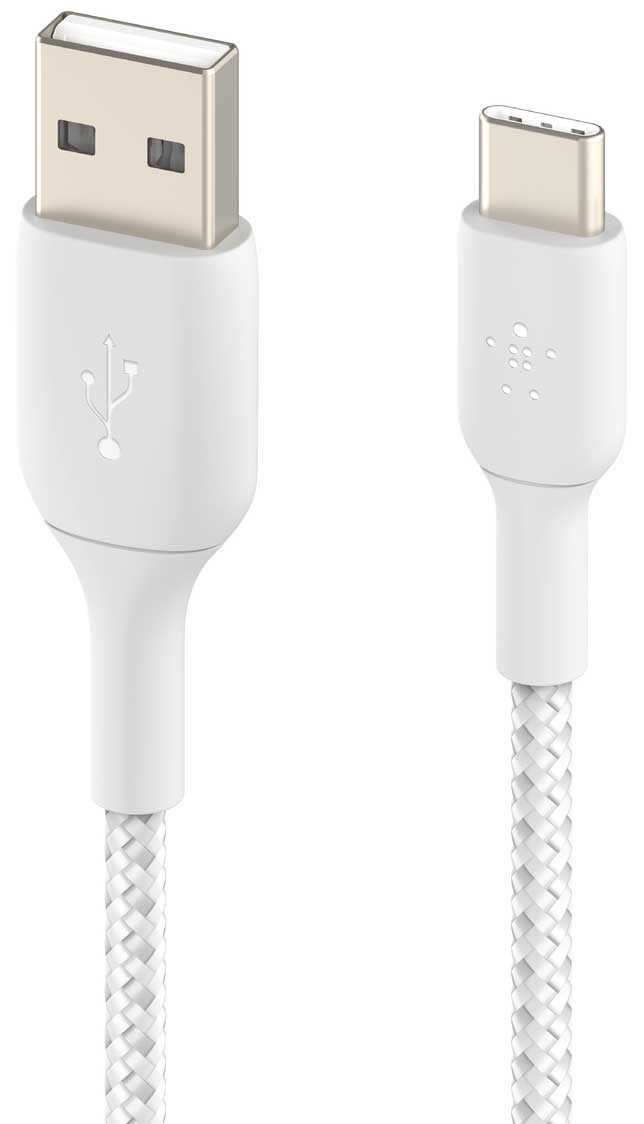 Belkin BoostCharge 3.3-Feet USB-C to USB-A Cable Braided in White - CAB002BT1MWH - image 3