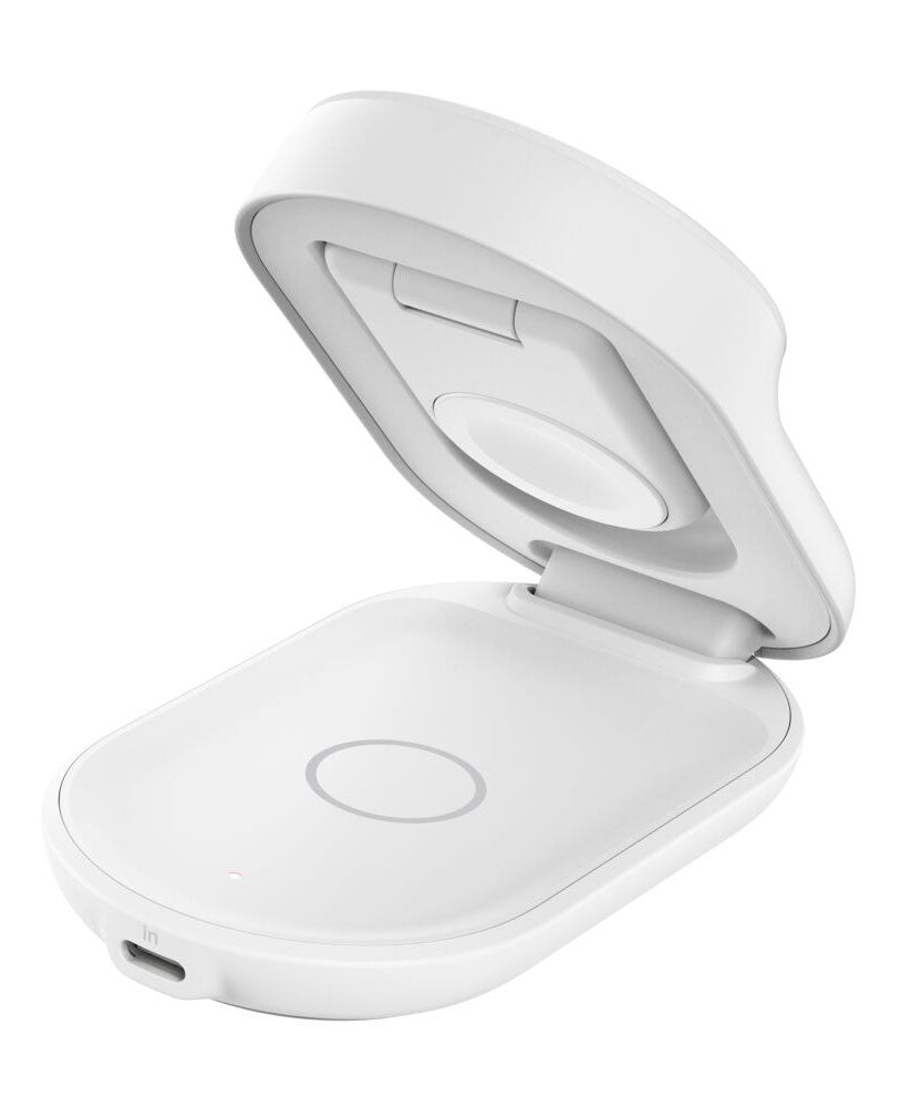 Belkin UltraCharge 3-in-1 Round Foldable Magnetic Charger with Qi2 25W in White - WIZ037TTWH - image 4