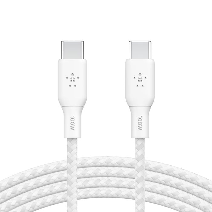Belkin BOOST CHARGE 6.6 Ft. USB-C To USB-C Cable 100W in White - CAB014BT2MWH - image 3