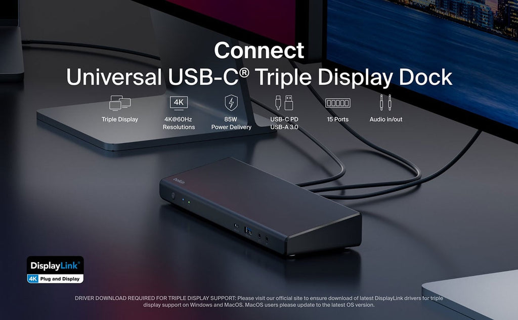 Belkin Connect Universal USB-C Triple Display Dock - INC007TTBK - image 6