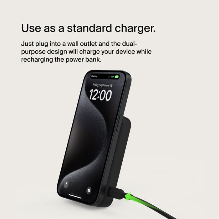 Belkin BoostCharge Pro Magnetic Power Bank with Qi2 15W 8K in Black - BPD007BTBK - image 7