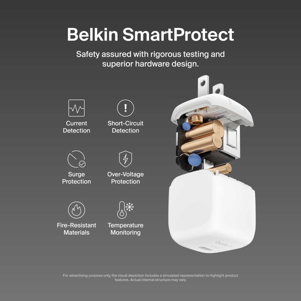 Belkin BoostCharge Compact USB-C Wall Charger 45W in White - WCA013DQWH - image 7