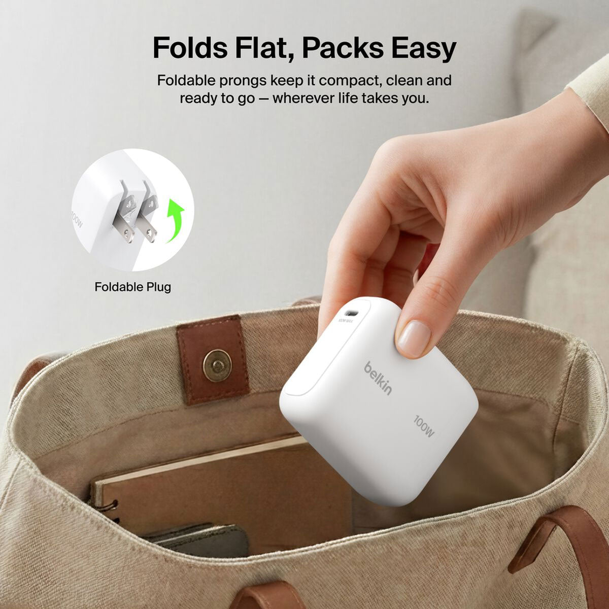 Belkin BoostCharge USB-C GaN Wall Charger 100W and USB-C Cable in White - WCH025DQ1.5WHB6 - image 9