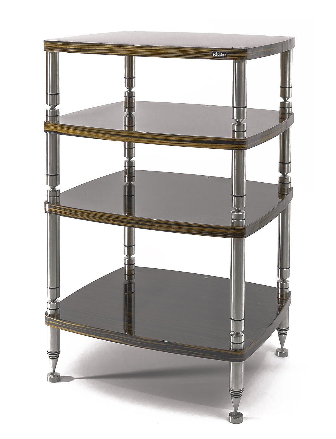 Solidsteel HF-4 Ebony Indonesian Macassar (Gloss Transparent) High-End Audio Rack - HF-4-MAC - image 1