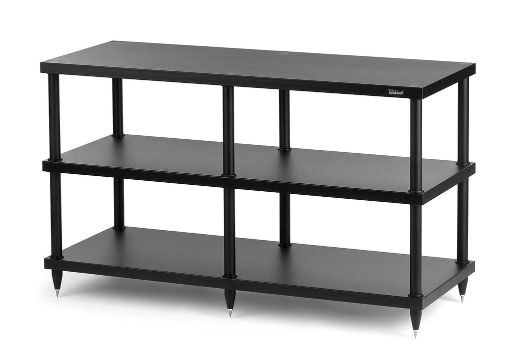 Solidsteel Black S4 Series 3 Shelf Hi-Fi Audio & TV Rack - S4-3BK - image 1