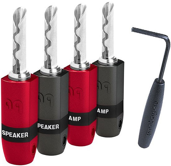 AudioQuest 4 Pack SureGrip300 Silver BFA/Banana Plugs - BFASUREGRIP300S4PK - image 1