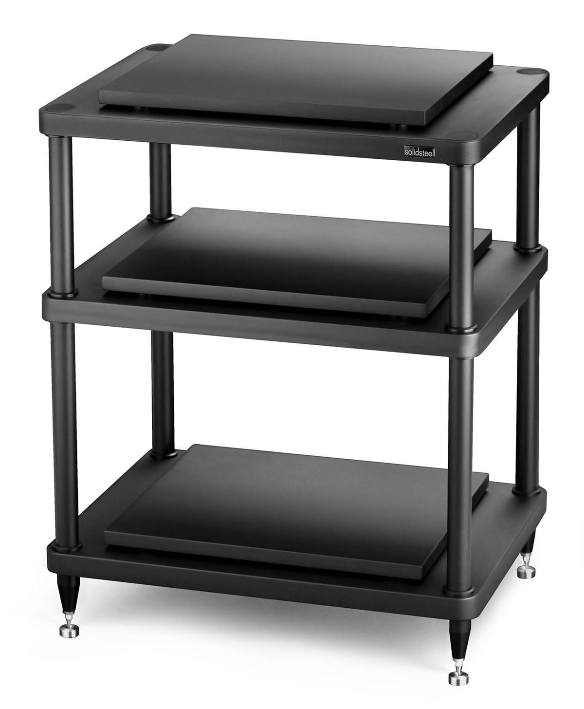 Solidsteel Black S5 Series 3 Shelf Audio Rack - S5-3BK - image 1