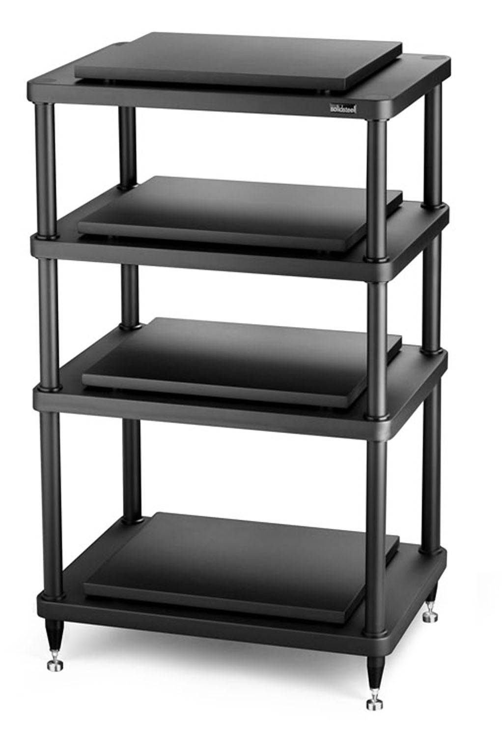 Solidsteel Black S5 Series 4 Shelf Audio Rack - S5-4BK - image 1