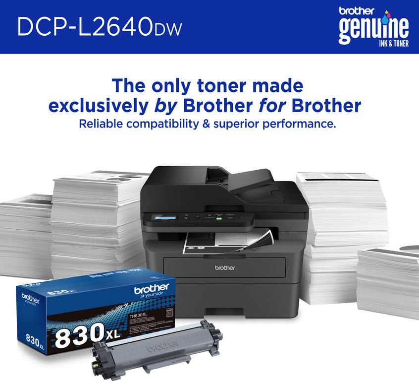 Brother Laser Printer All-in-One Monochrome Wireless Compact in Black - DCPL2640DW - image 7