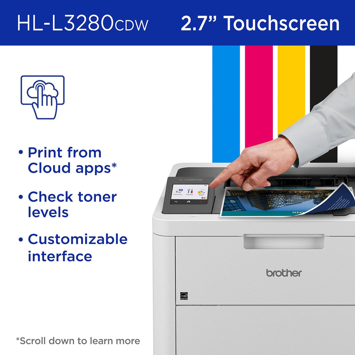 Brother Wireless Compact Digital Color Laser Printer in White - HL-L3280CDW - image 3
