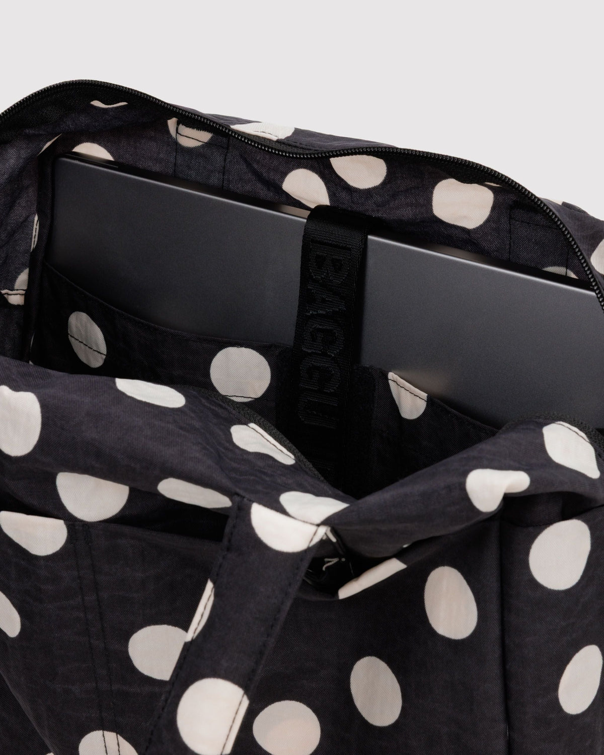 Everyday Cloud Bag - Black and Cream Polka Dot - image 3