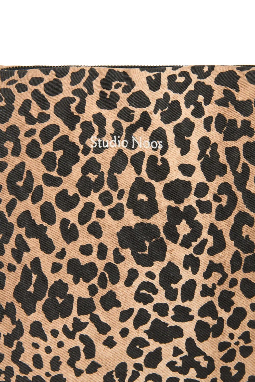 Wickeltasche aus brauner Baumwolle mit Leopardenmuster