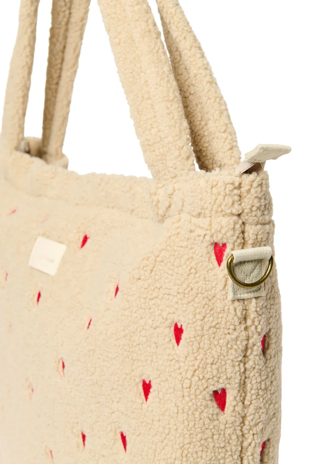 Ecru-Herzen Teddy Wickeltasche
