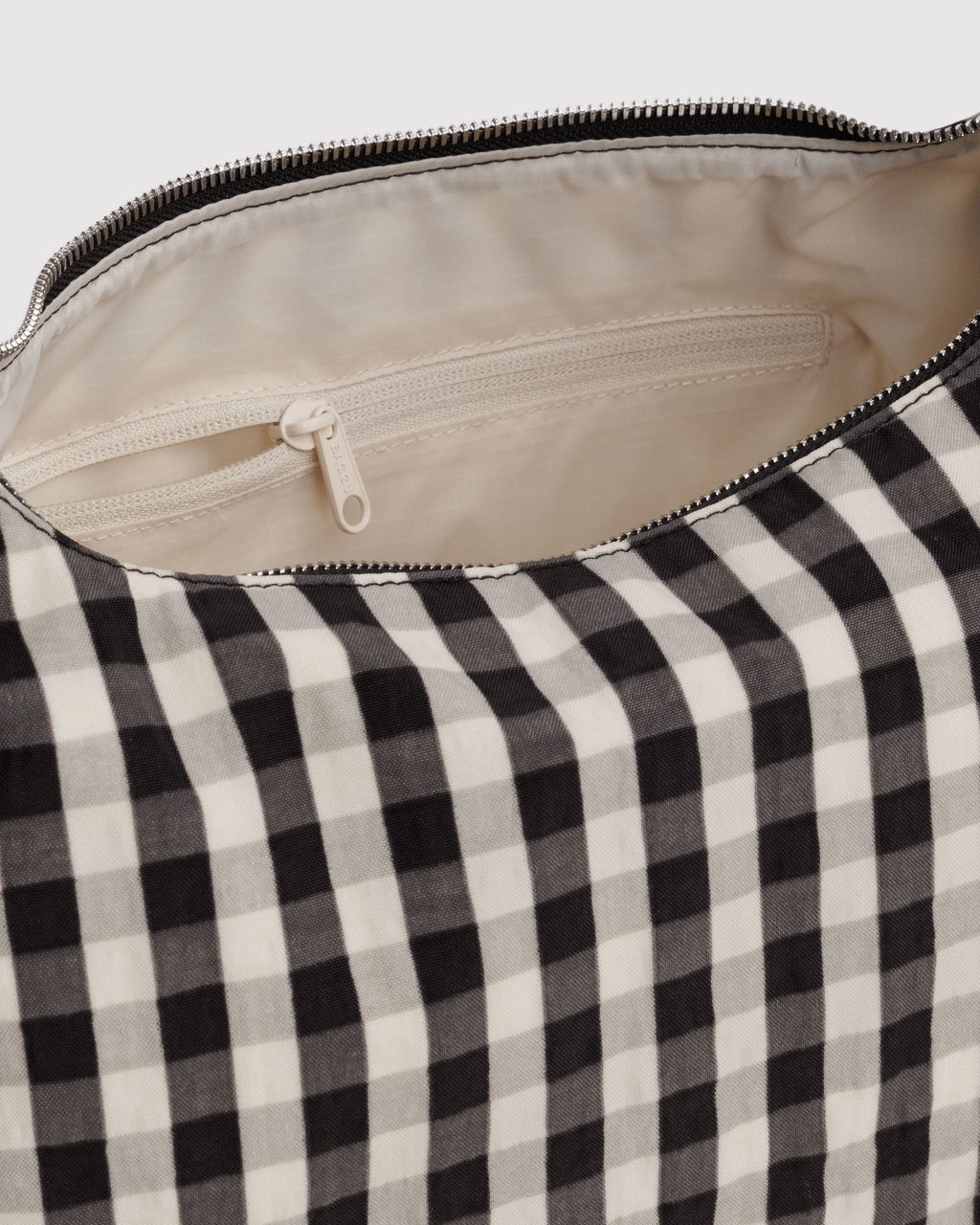 Nylon Meringue Bag - Black and Cream Gingham - image 4