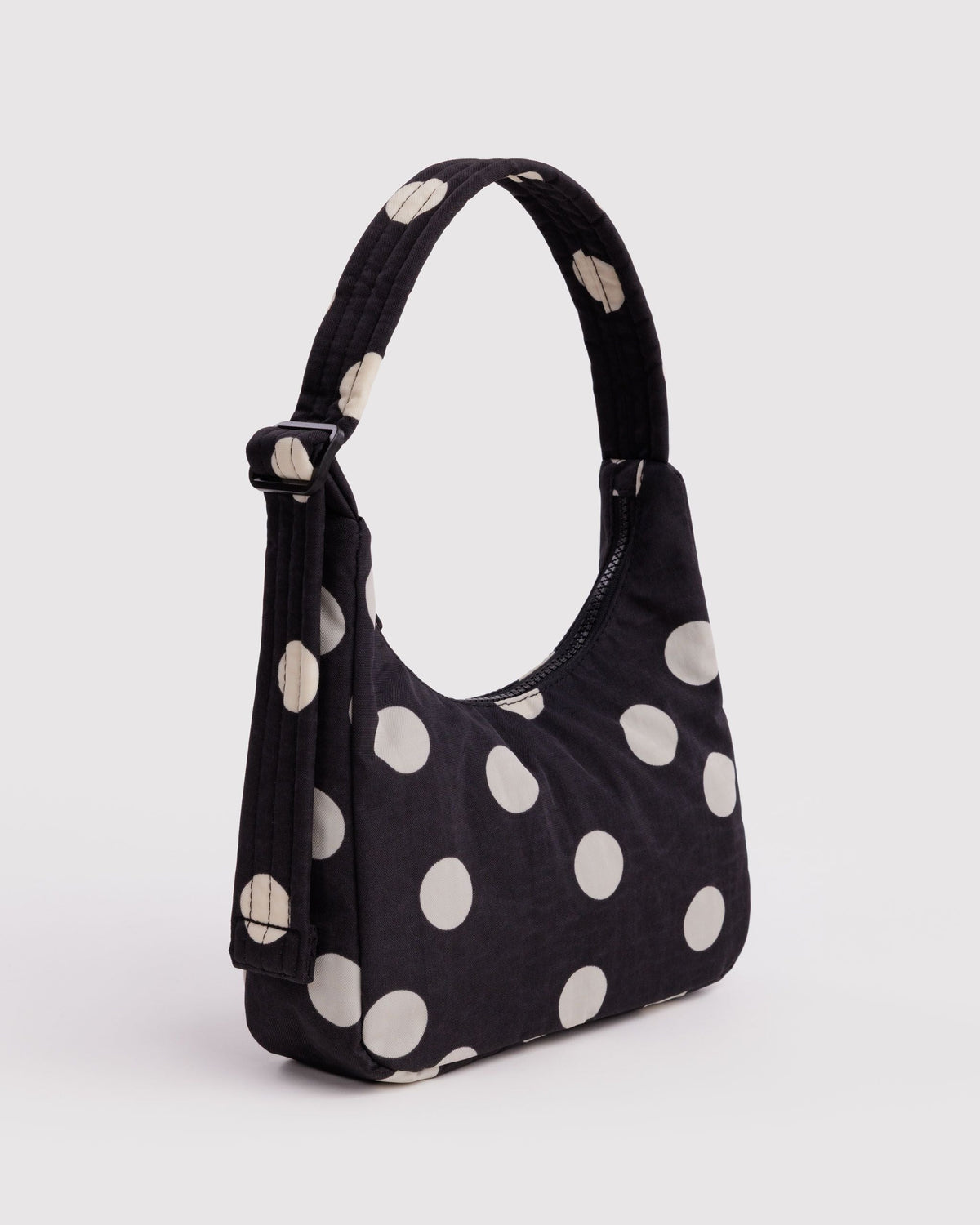 Mini Nylon Shoulder Bag - Black and Cream Polka Dot - image 3