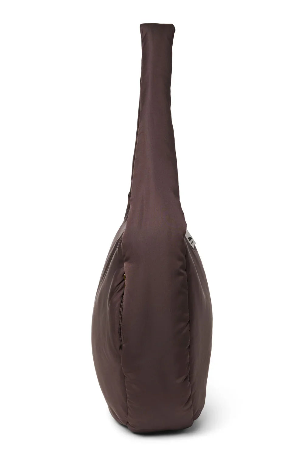 Braune Puffy Umhängetasche mit Herzen