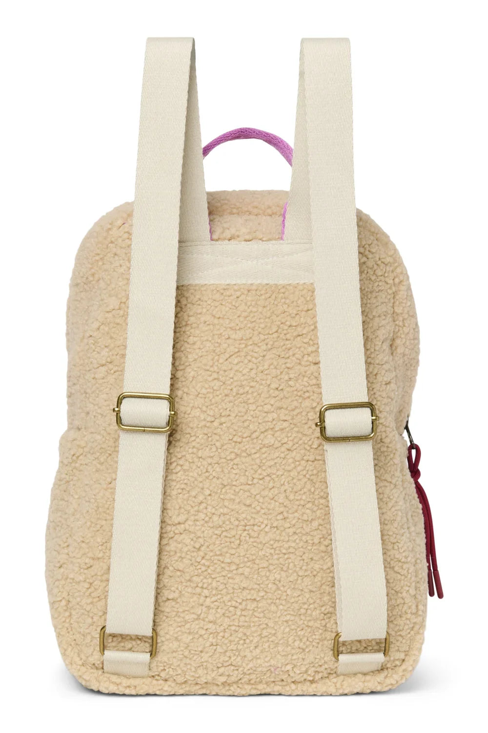 Brauner/Burgunderfarbener Teddy-Midi-Rucksack