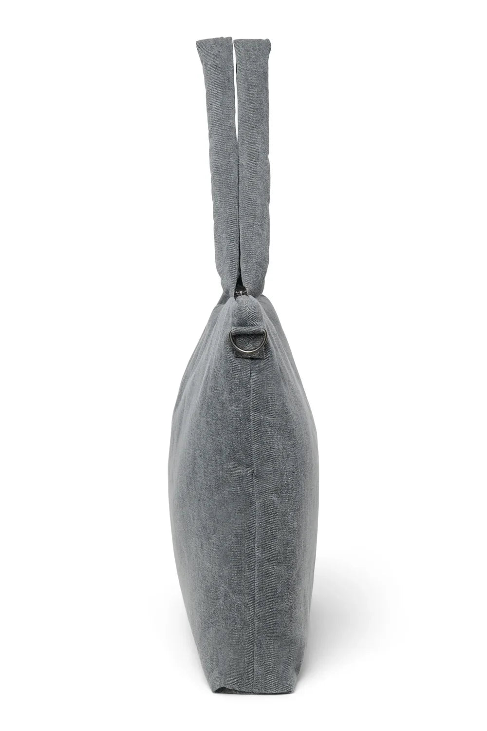 Wickeltasche aus grauem Jeansstoff "Hearts"