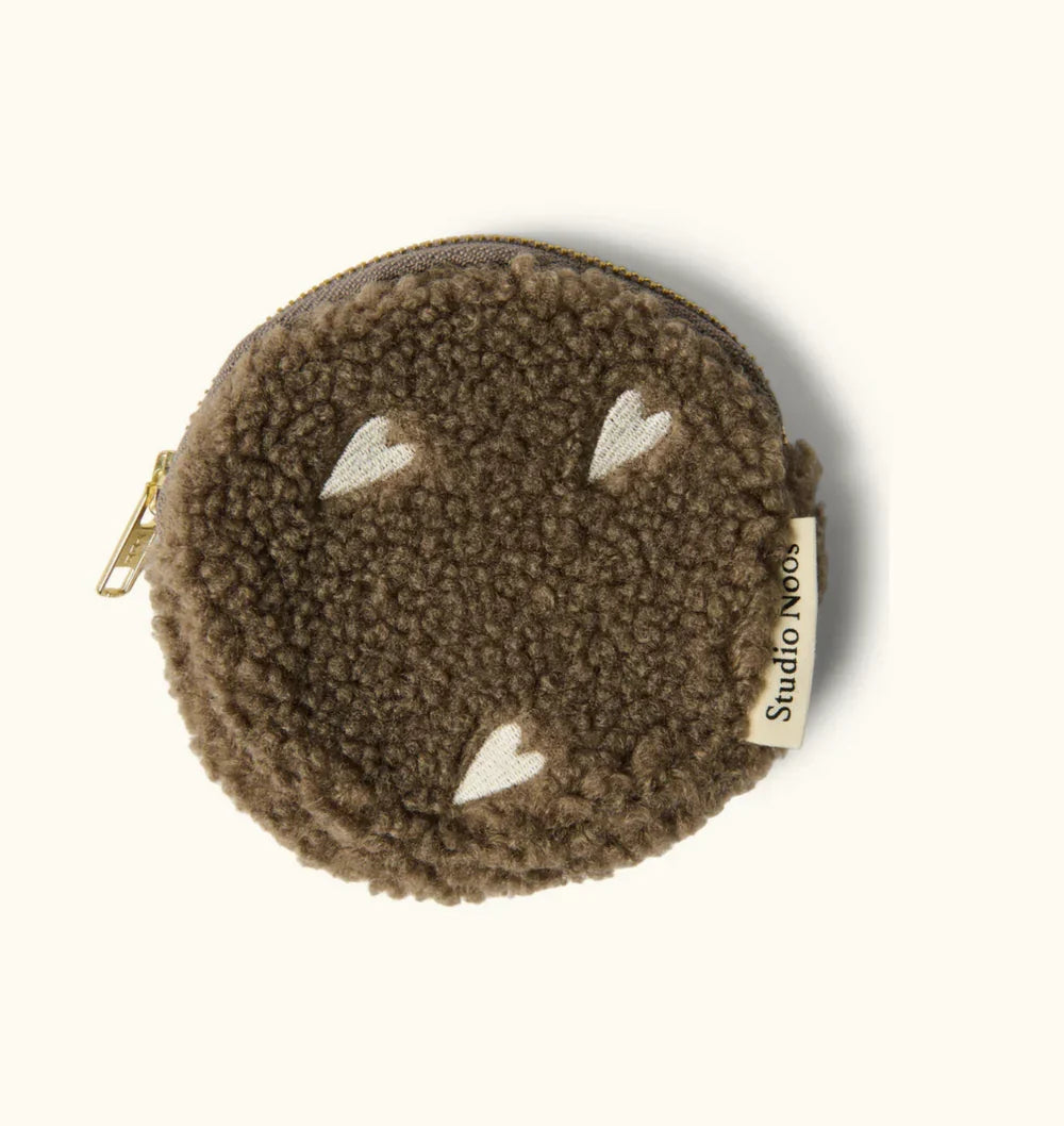 Teddy-Geldbörse mit braunen Herzen