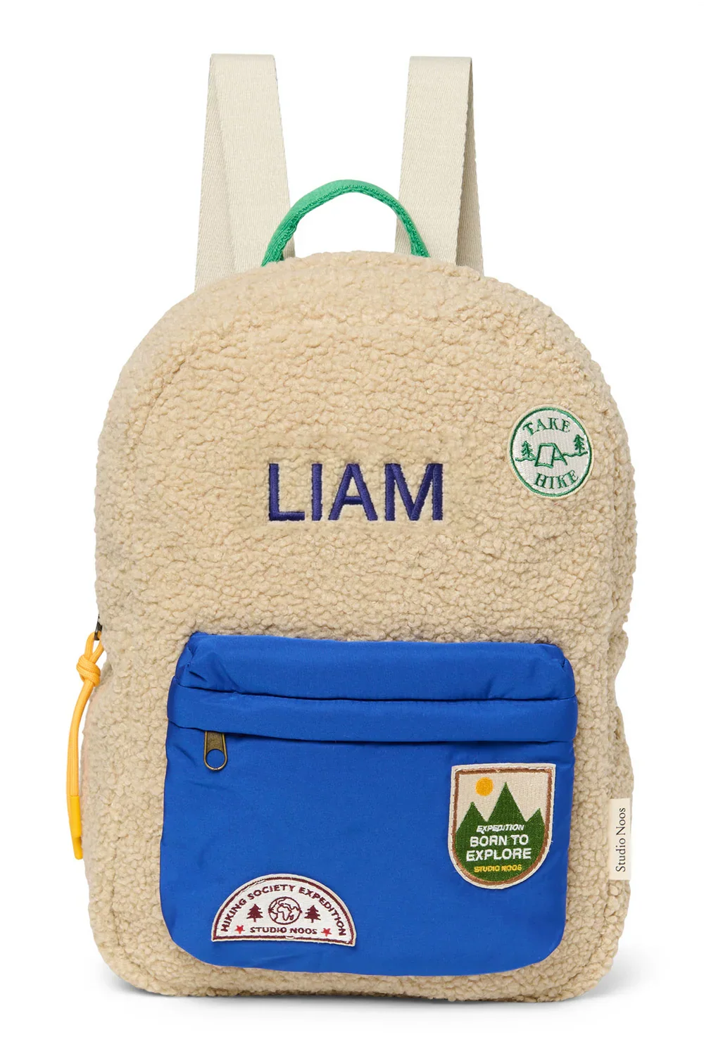 Brauner/Burgunderfarbener Teddy-Midi-Rucksack