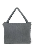 Graue Denim-Wickeltasche