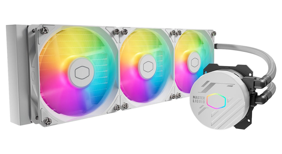 Cooler Master MasterLiquid 360L Core ARGB Cooling Fan 120mm in White (3 Pack) - MLWD36MA18PZRW - image 1