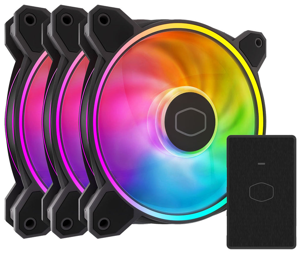 Cooler Master MasterFan MF120 Halo2 Cooling Fan 120mm RGB in Black (3 Pack) - MFL-B2DN-213P2-R2 - image 1