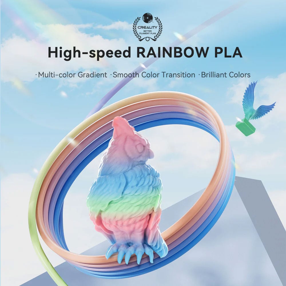 Creality Hyper Series PLA RFID 3D Printing Filament 1kg in Rainbow - 3301010426 - image 2
