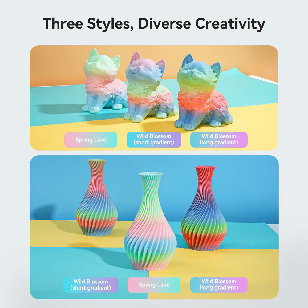 Creality Hyper Series PLA RFID 3D Printing Filament 1kg in Rainbow - 3301010426 - image 6