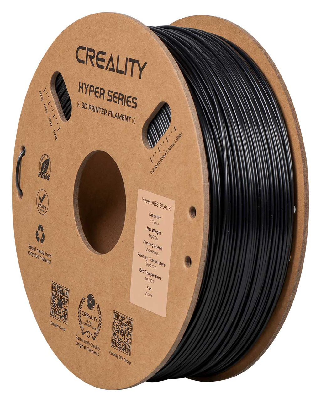Creality Hyper Series ABS 3D Printing Filament 1kg in Black - 3301020042 - image 3