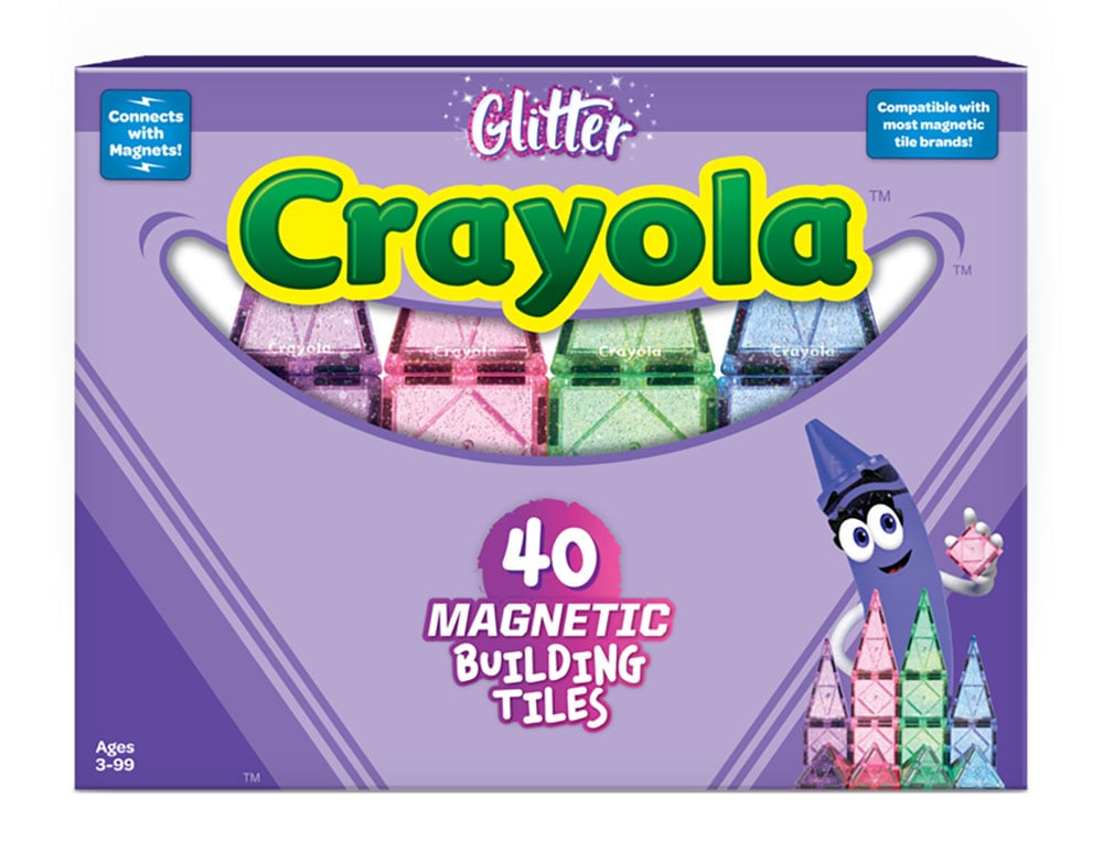 CreateOn Crayola 40-Piece Glitter Magnetic Building Tile Set - 1004337 - image 2