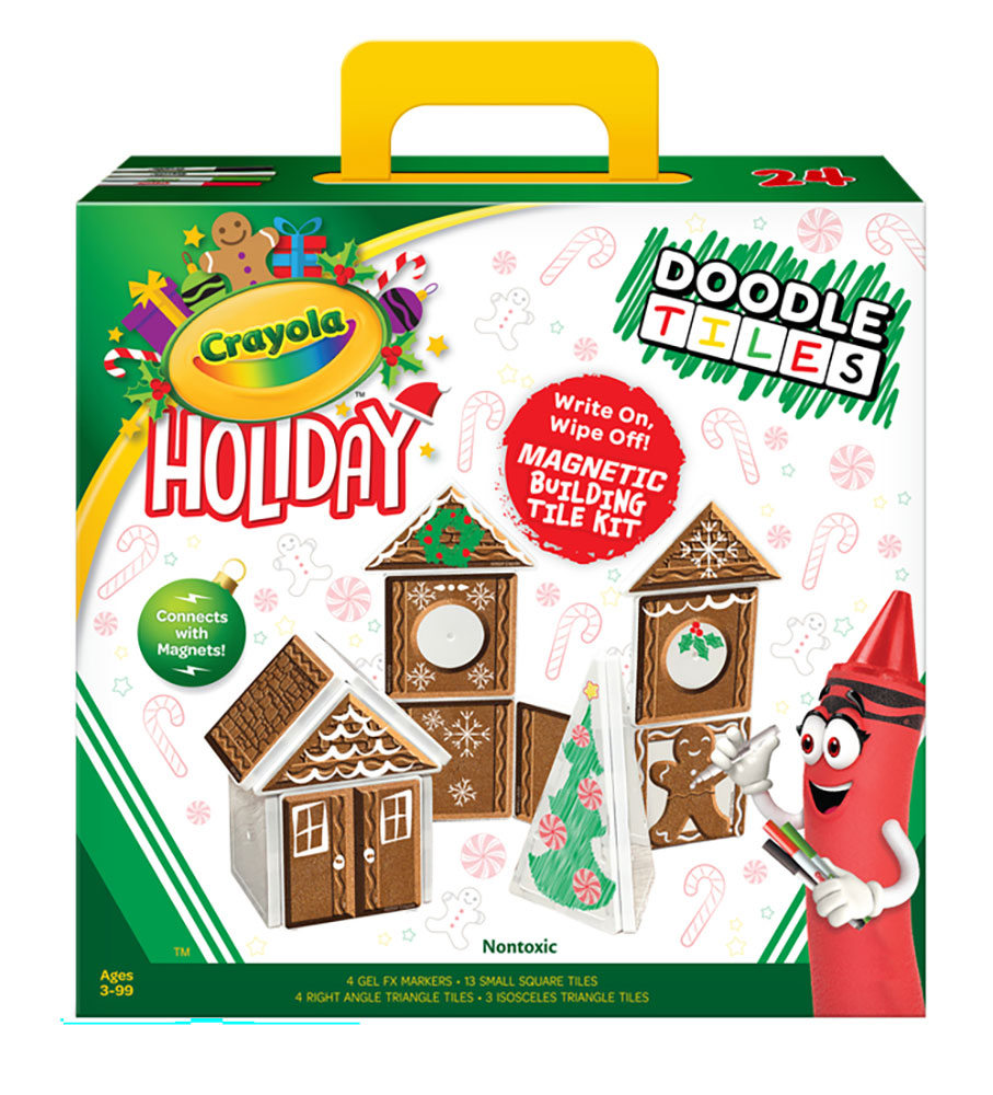 CreateOn Crayola 24-Piece Holiday Gingerbread Doodle Magnetic Tiles - 1004788 - image 2
