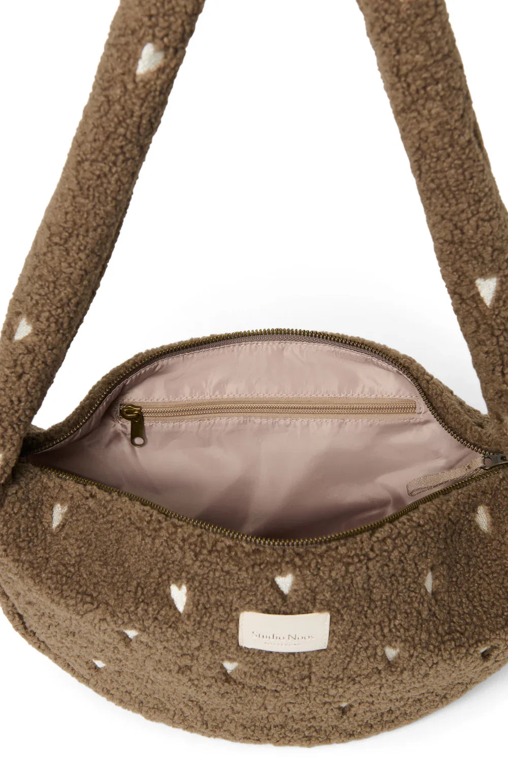 Ecru Herzen Teddy Mini Umhängetasche