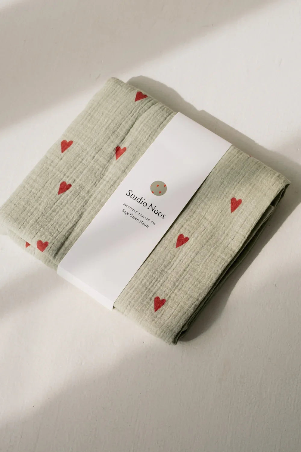 Beige Hearts Swaddle Print Large