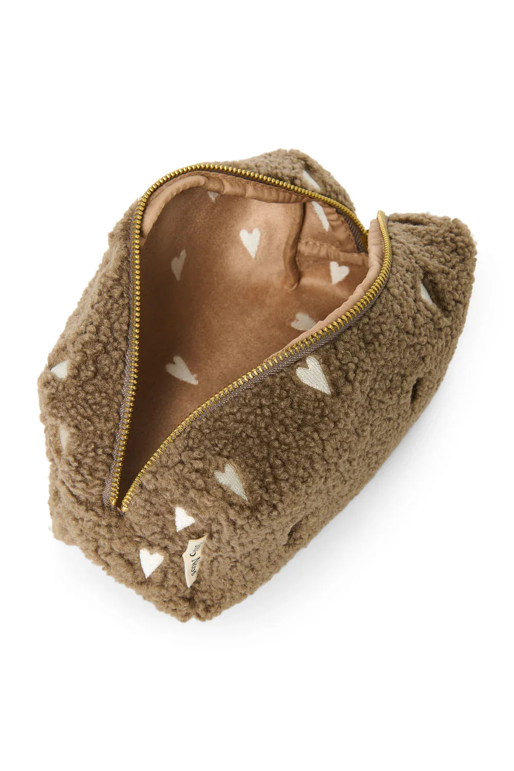 Braune Herzen Teddy-Beutel