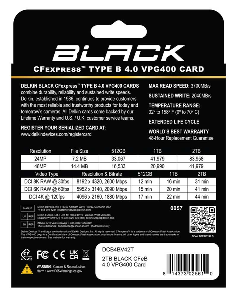 Delkin Devices BLACK 4.0 CFexpress Type B VPG400 2TB Memory Card - DCB4BV42T - image 5