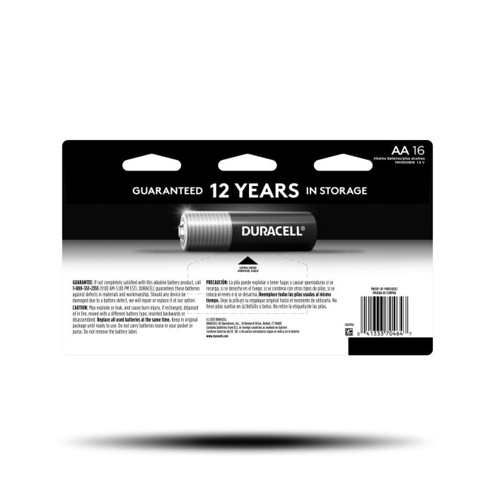 Duracell Coppertop AA Alkaline Battery 16 Pack - DURACELL-MN1500B16 - image 3