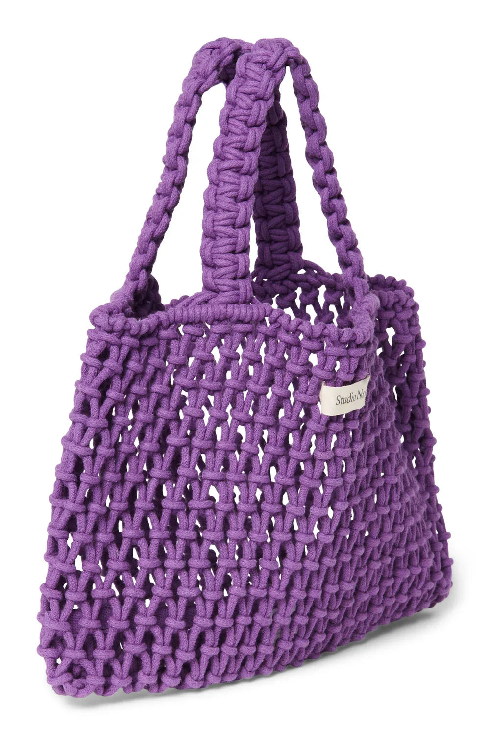 Lila Makramee-Mini-Handtasche