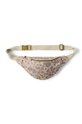 Beige luipaardprint gewatteerde mini-heuptas