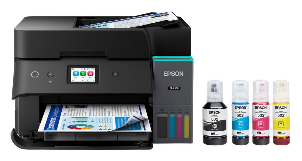 Epson EcoTank ET-4950 Wireless All-in-One Color Supertank Printer in Black - C11CL40201 - image 1