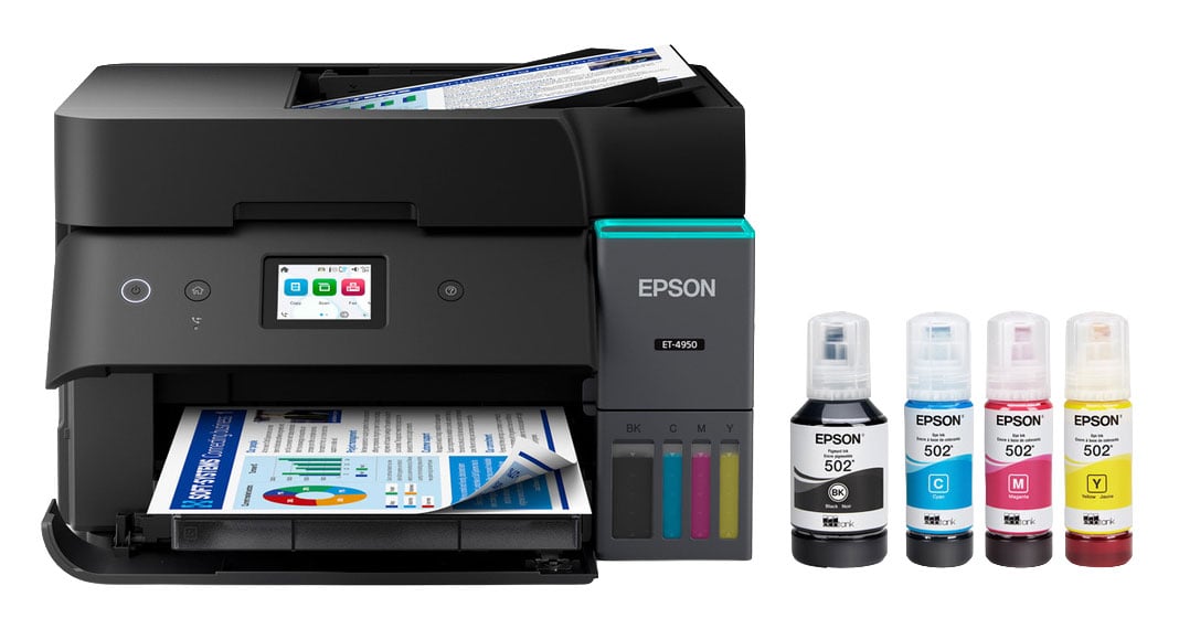 Epson EcoTank ET-4950 Wireless All-in-One Color Supertank Printer in Black - C11CL40201 - image 1