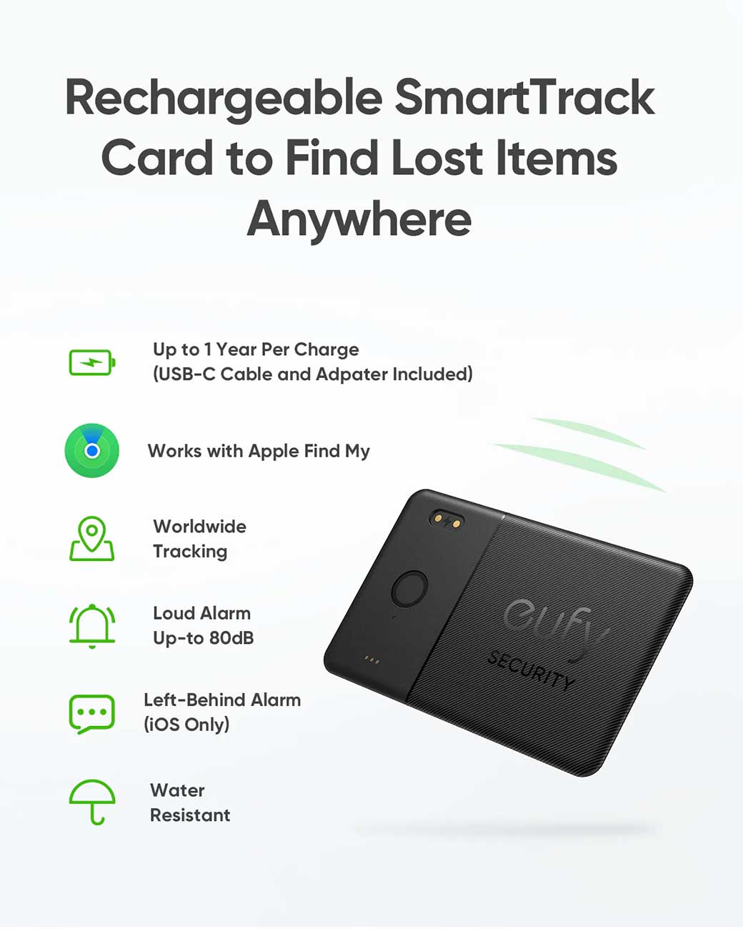 eufy SmartTrack Card E30 Bluetooth Tracker Rechargeable for Apple Find My App - T87B1011 - image 3