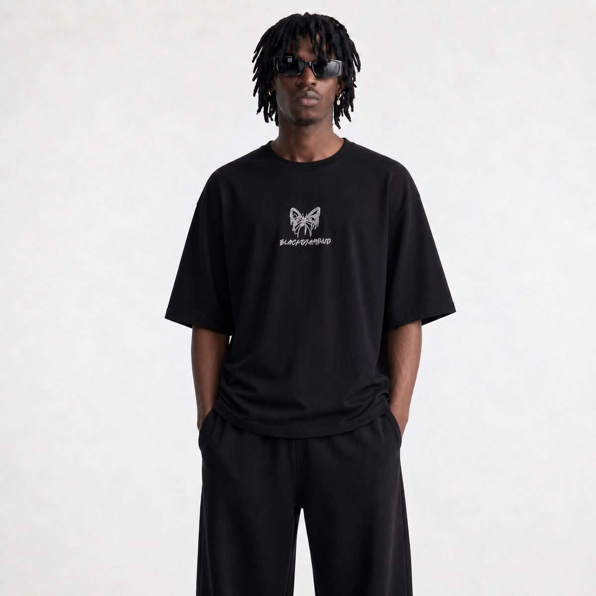 VYBES Rhinestone Butterfly Tee