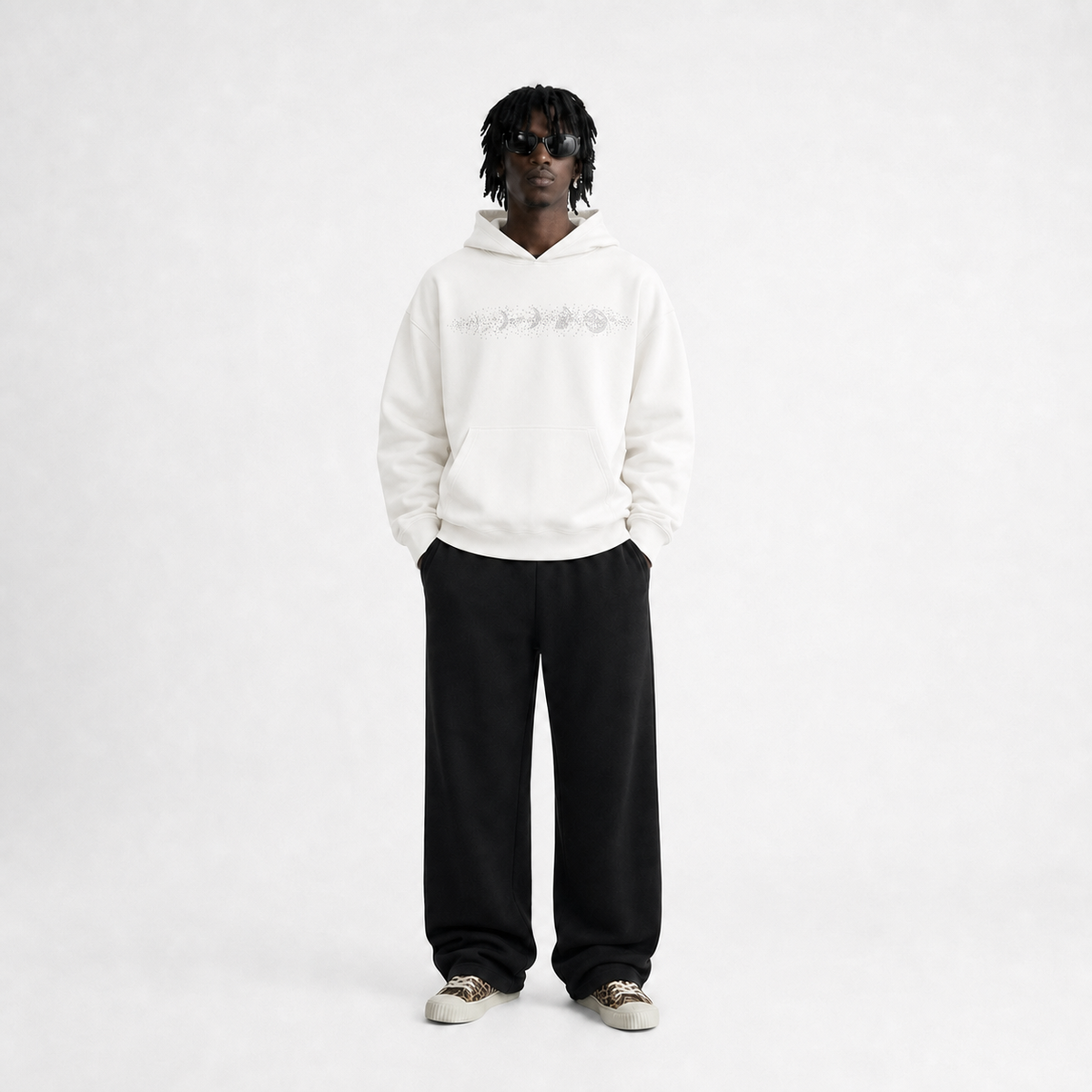 VYBES Rhinestone Moon Hoodie