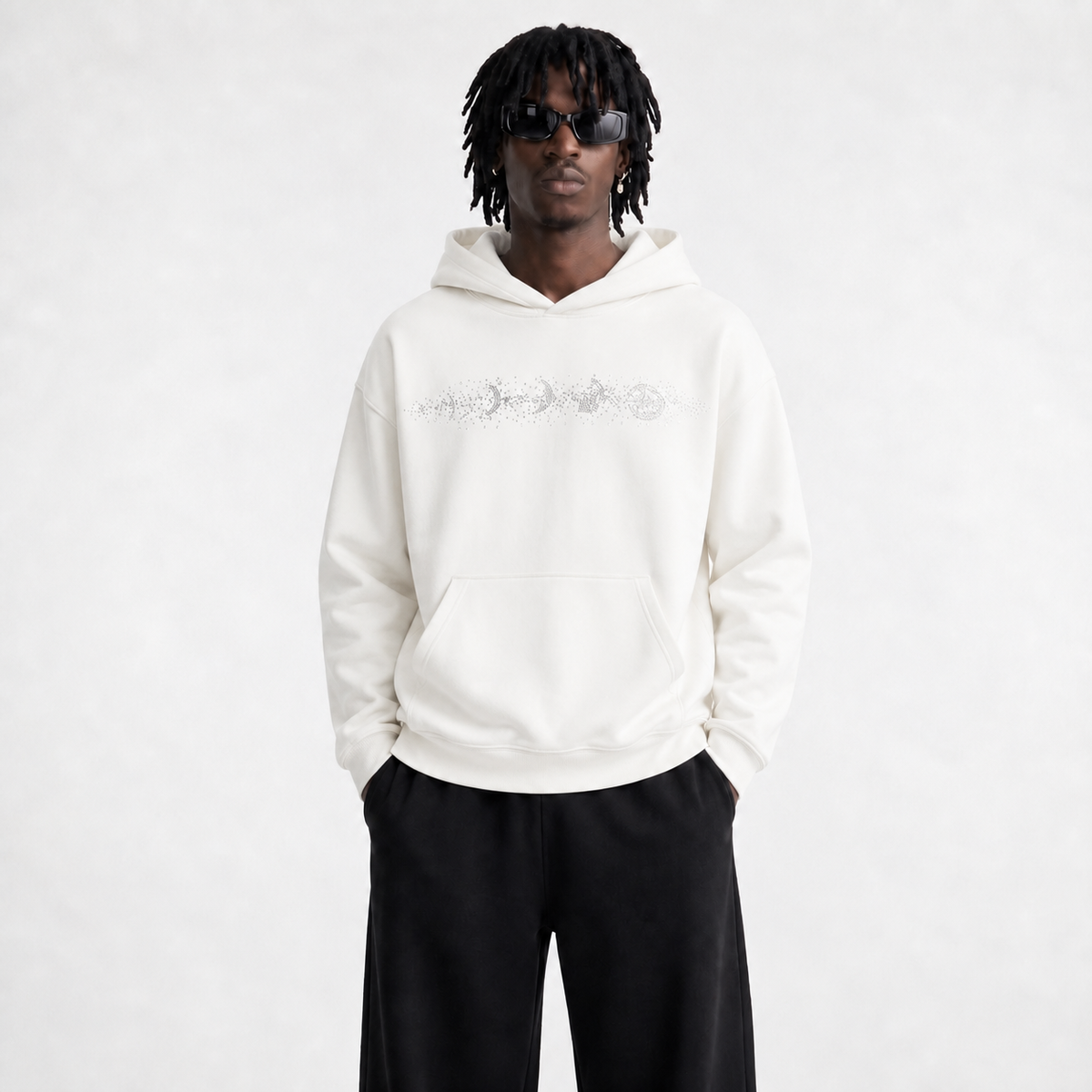 VYBES Rhinestone Moon Hoodie