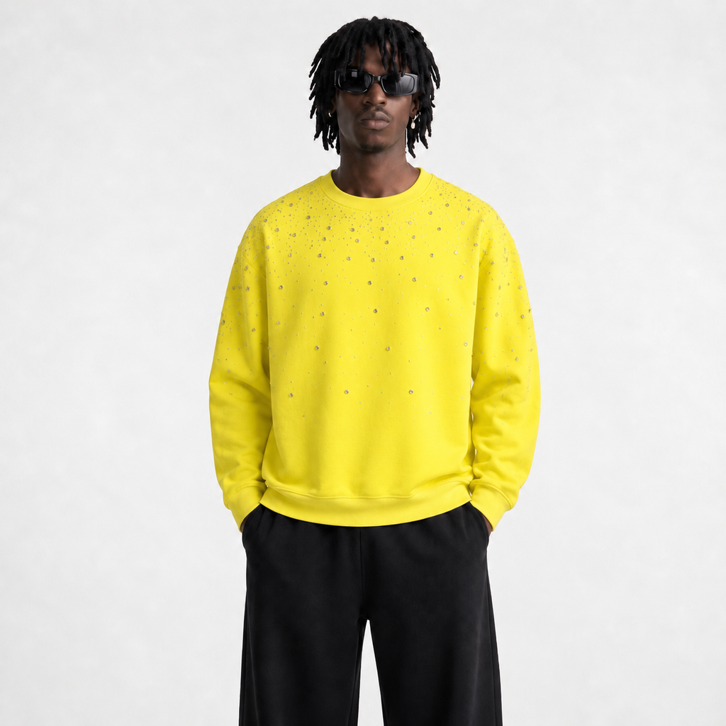 VYBES Rhinestone Galaxy Crewneck