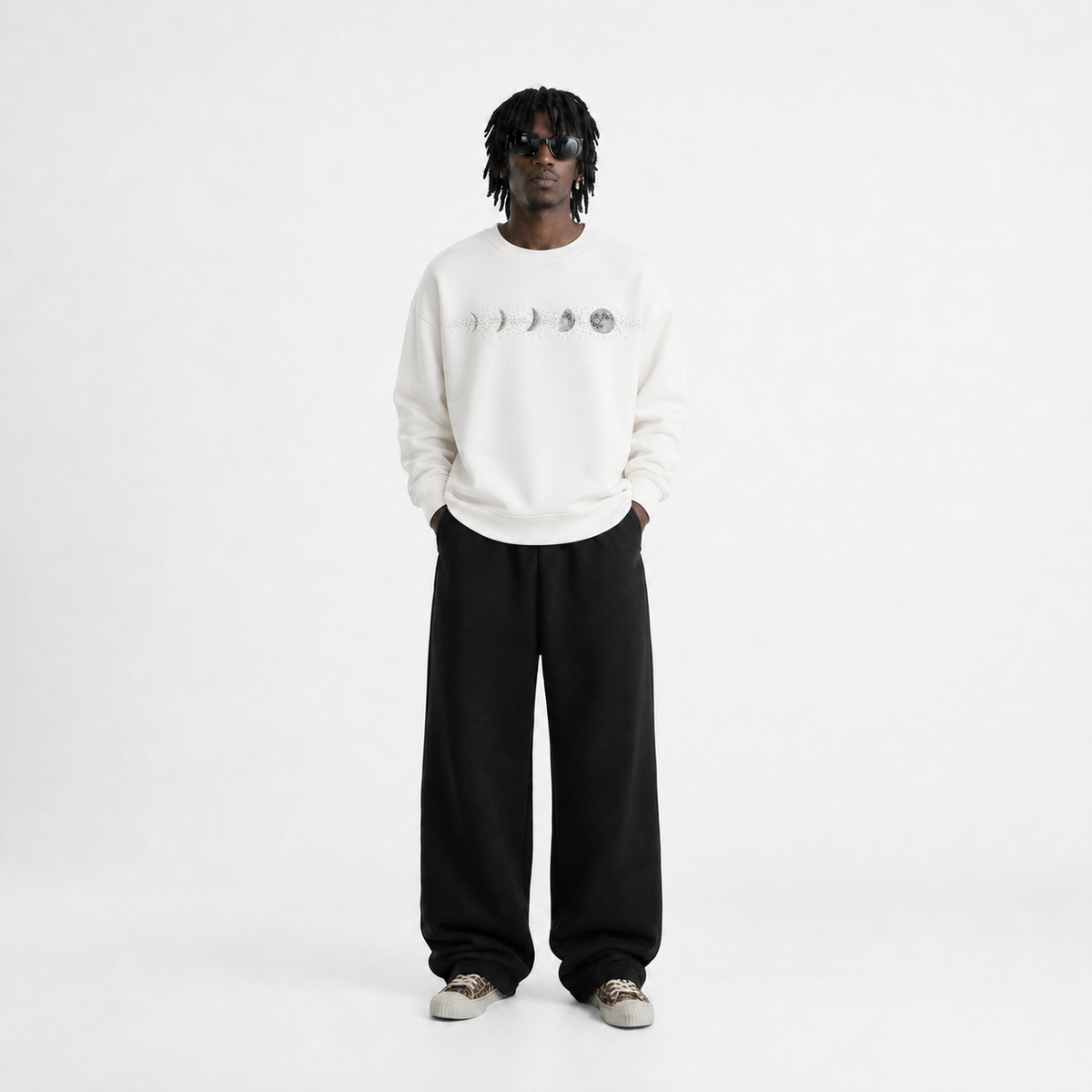 VYBES Rhinestone Moon Crewneck