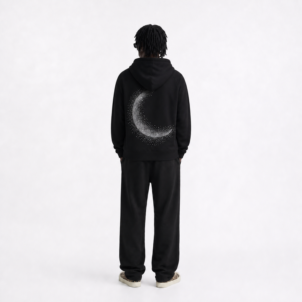 VYBES Rhinestone Moon Hoodie