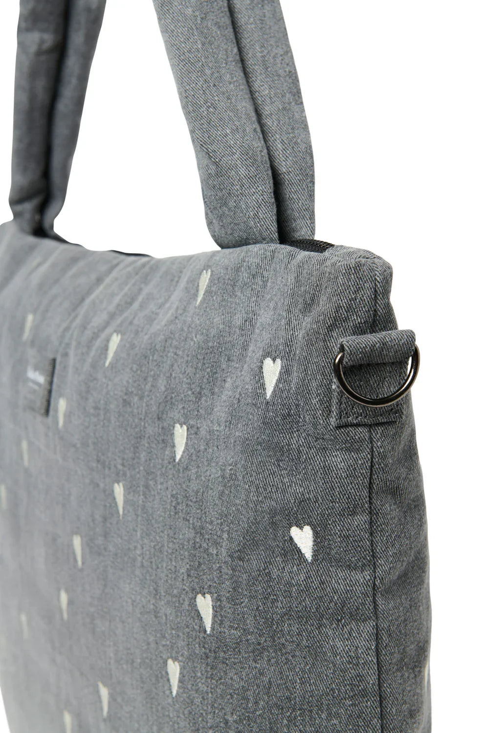 Graue Denim-Wickeltasche