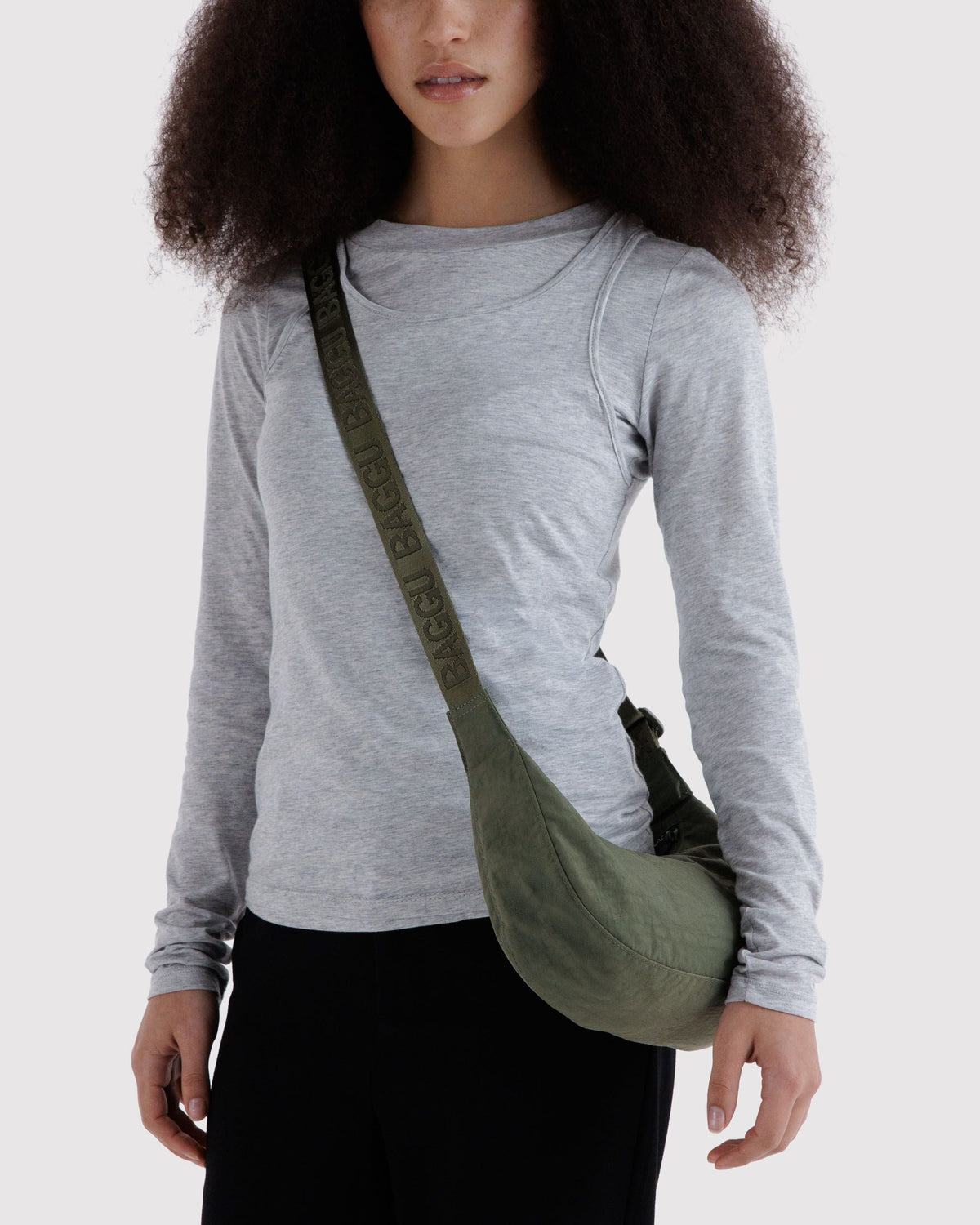Small Nylon Crescent Bag - Caper - image 2